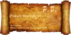 Pakot Dorián névjegykártya